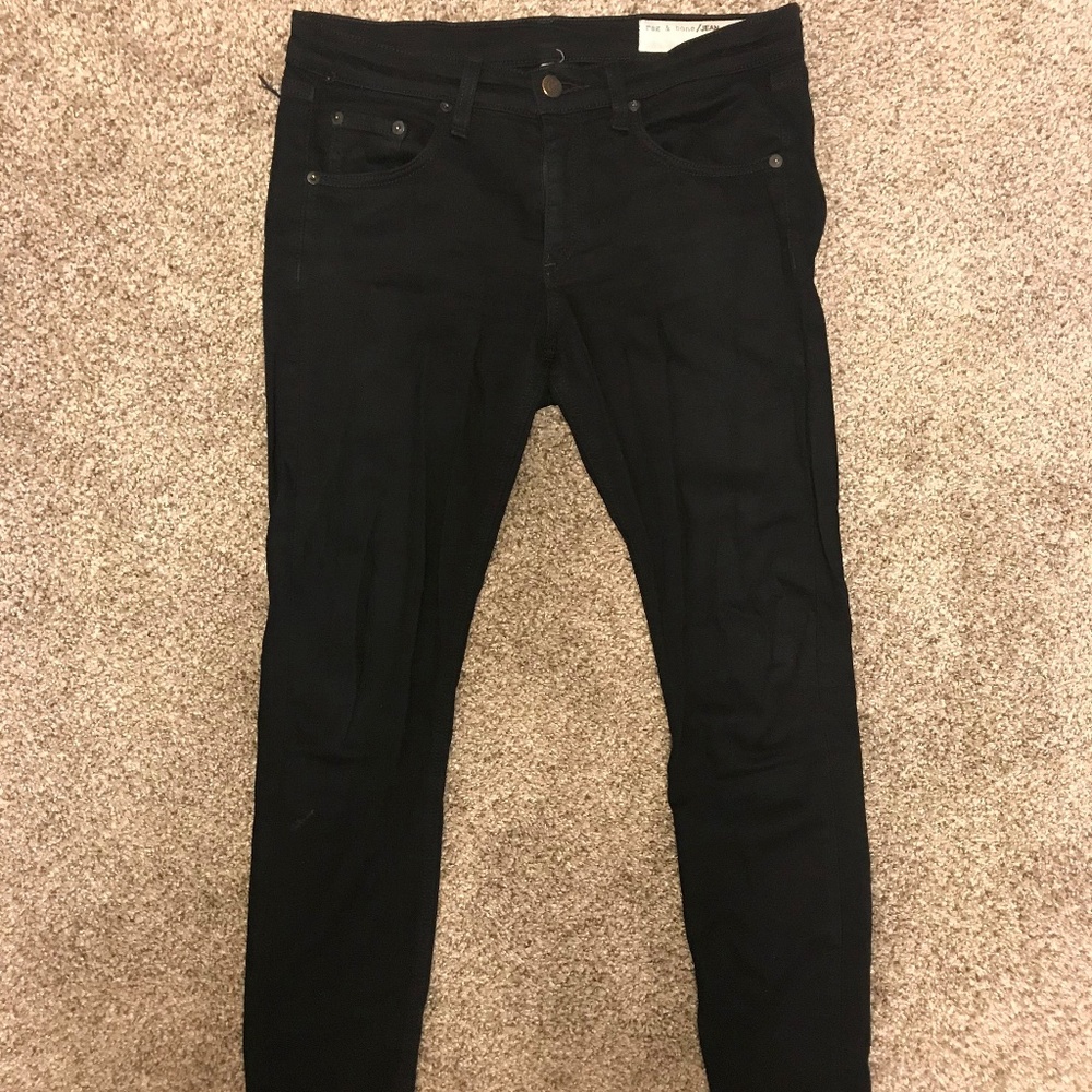 rag & bone/JEAN Mid Rise Capri Jeans in Nero sz 27